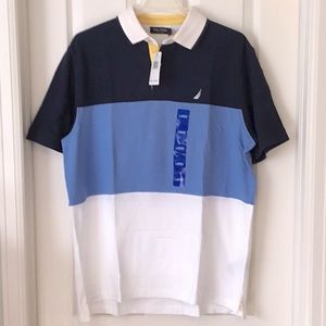 Navy & White Nautica Polo NWT- Size L